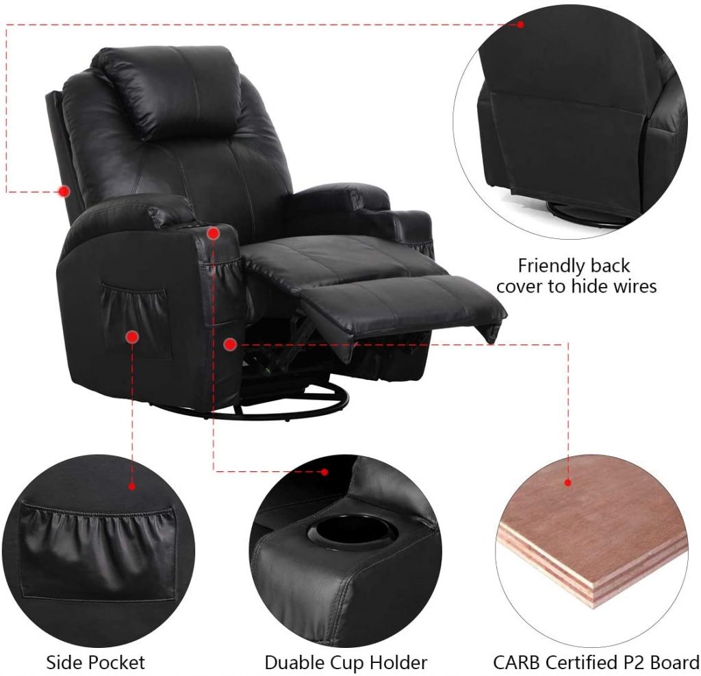 esright recliner additional features diagram